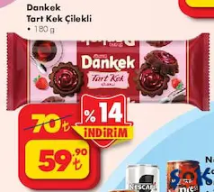 ÜLKER DANKEK TART KEK ÇİLEKLİ 180 G fiyat ve kampanya bilgisi
